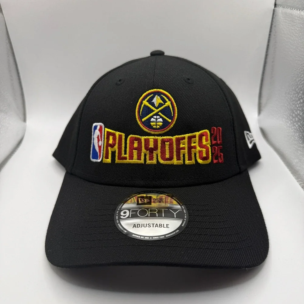 New Era Denver Nuggets‎ 9FORTY NBA Playoffs 2025 Adjustable Hat Black Cap OSFA